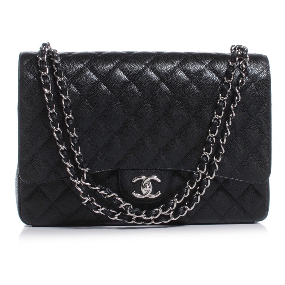🚫SOLD🚫 Chanel Maxi Flap Bag Black Caviar SHW - Picture 1 of 8